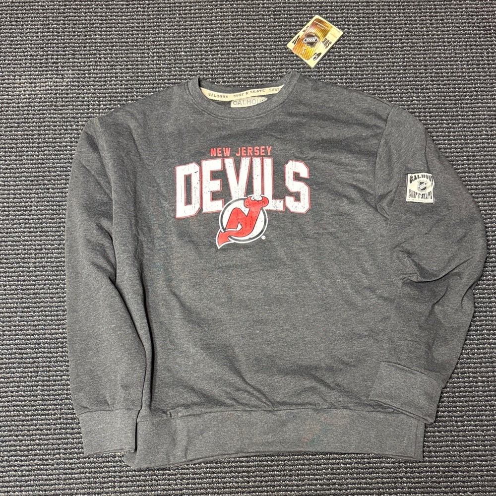 New Jersey Devils Crewneck Sweater - Charcoal